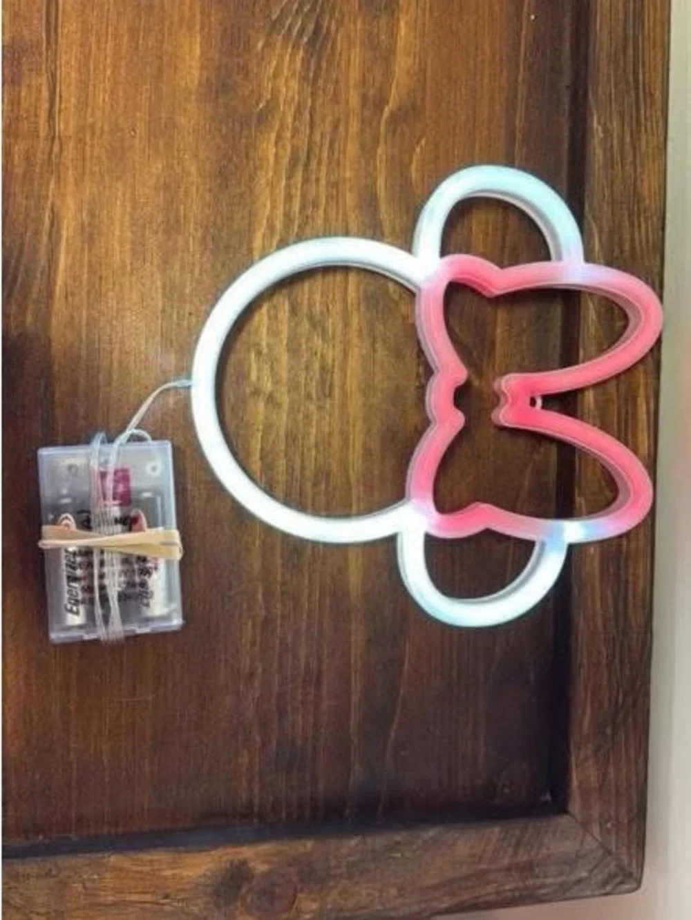 Red & White Neon Bear Wall Light